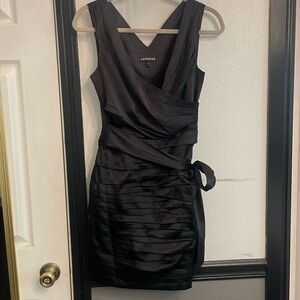 Satin and black cocktail dress. Express size 6